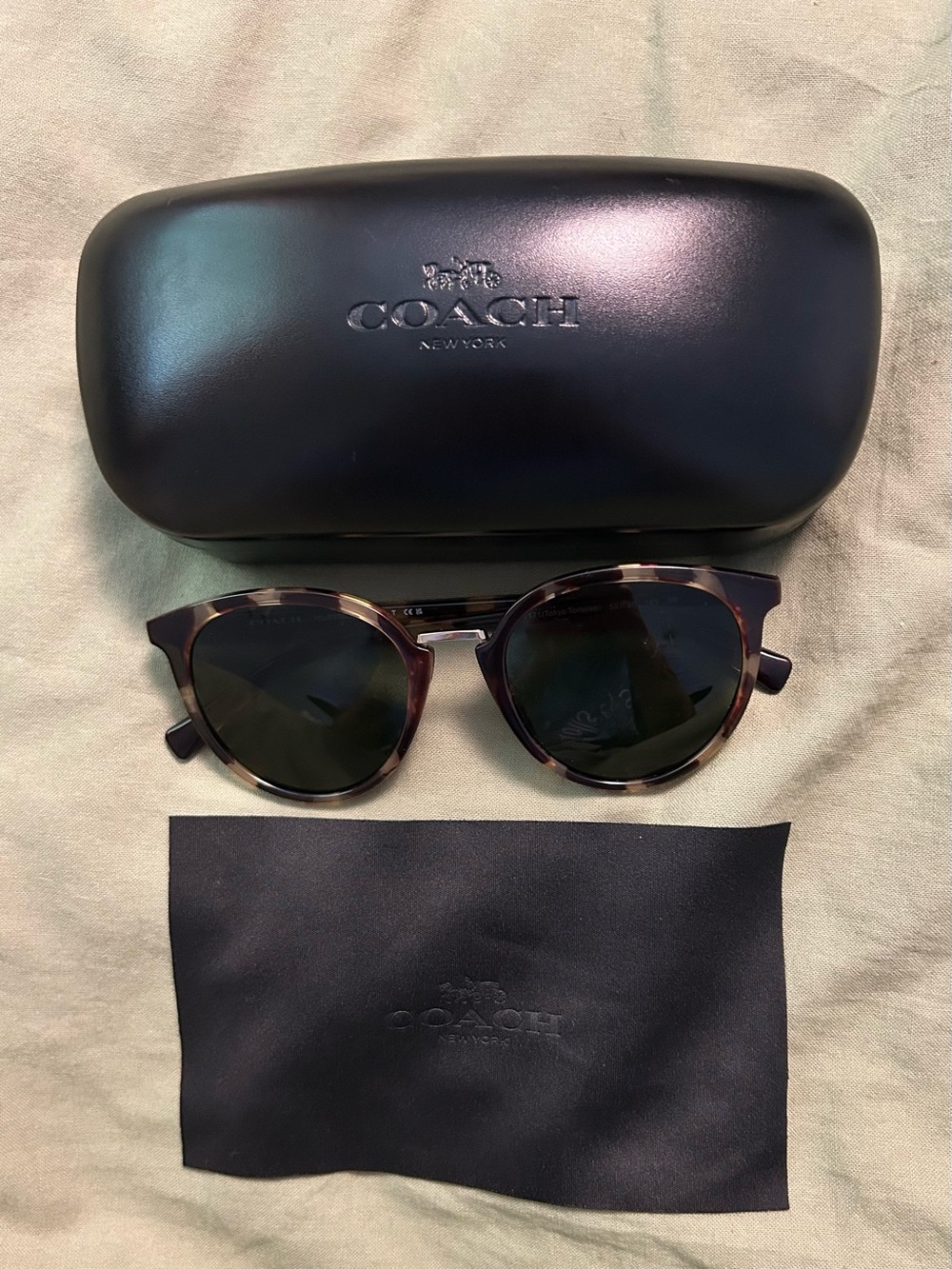 Coach Tortoiseshell Sunglasses with Dark Lenses